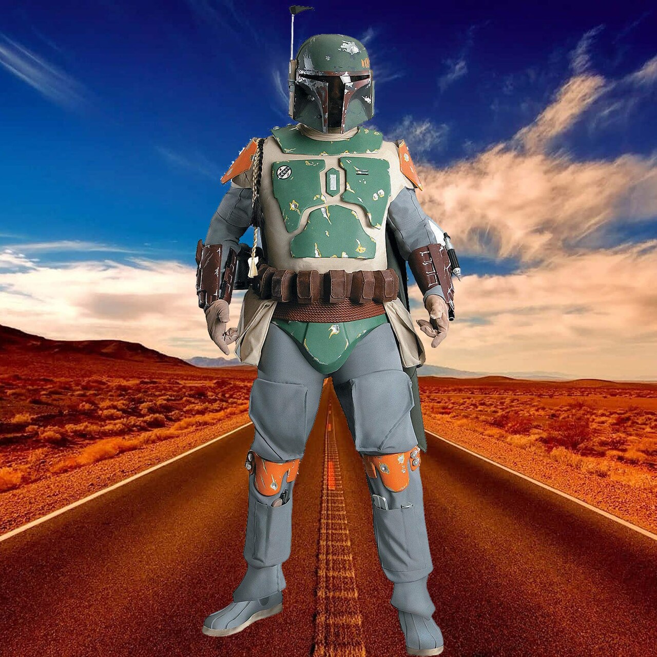 Adult Boba Fett Costume for Men, Star Wars Adult Bounty Hunter Outfit